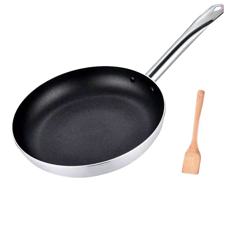 뚜껑이 있는 친환경 맞춤형 로고 붙지 않는 원형 프라이팬 팬