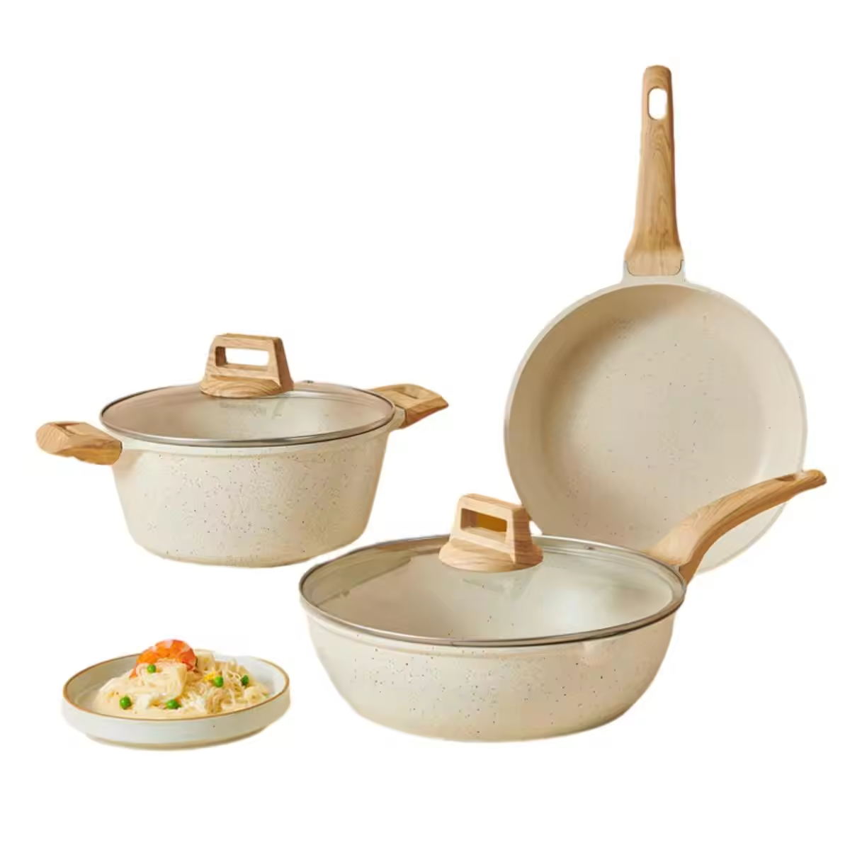 가정 요리 맞춤형 로고 비스틱 알루미늄 냄비 스톡 냄비 세트