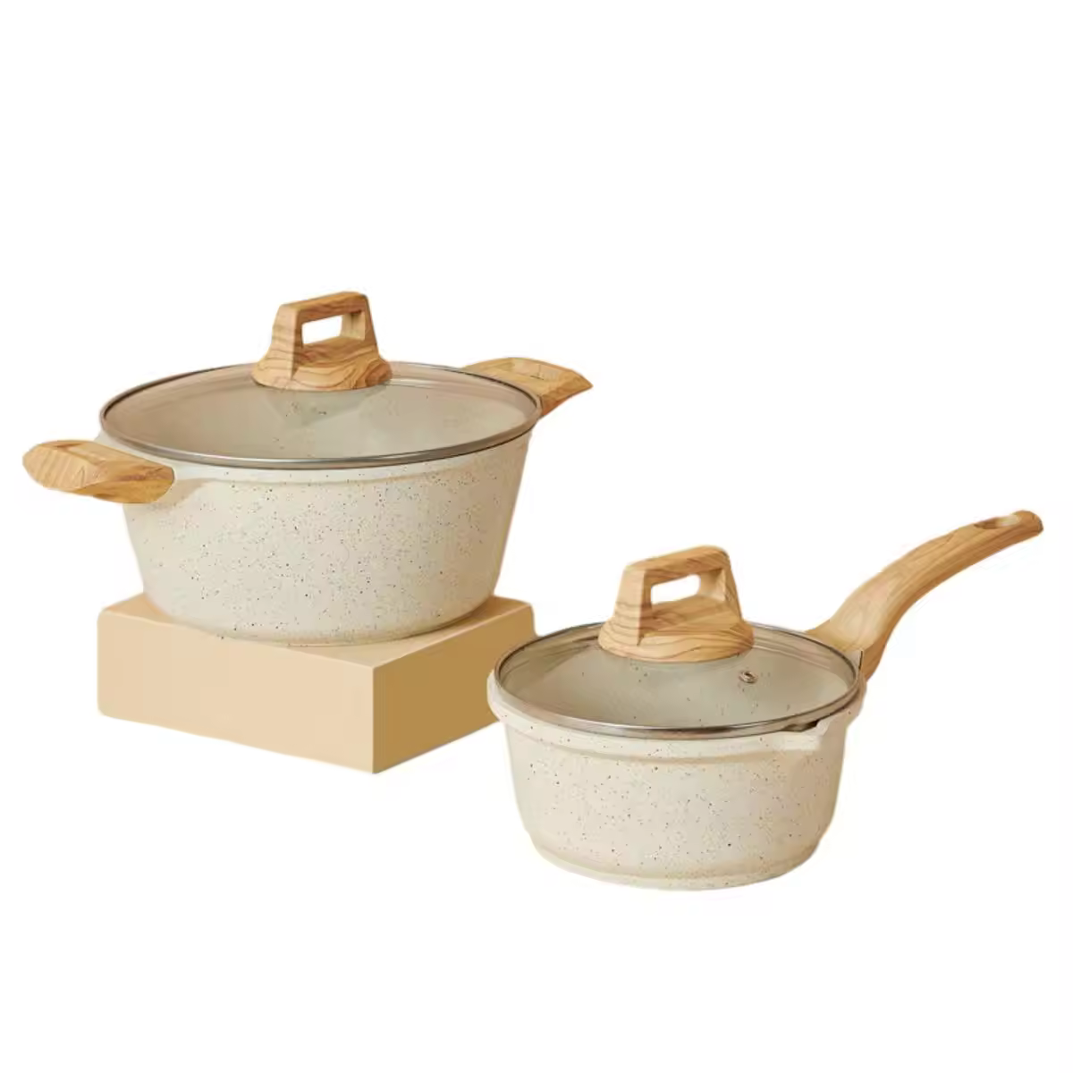 손잡이가 있는 맞춤형 로고 알루미늄 붙지 않는 국물 냄비 세트