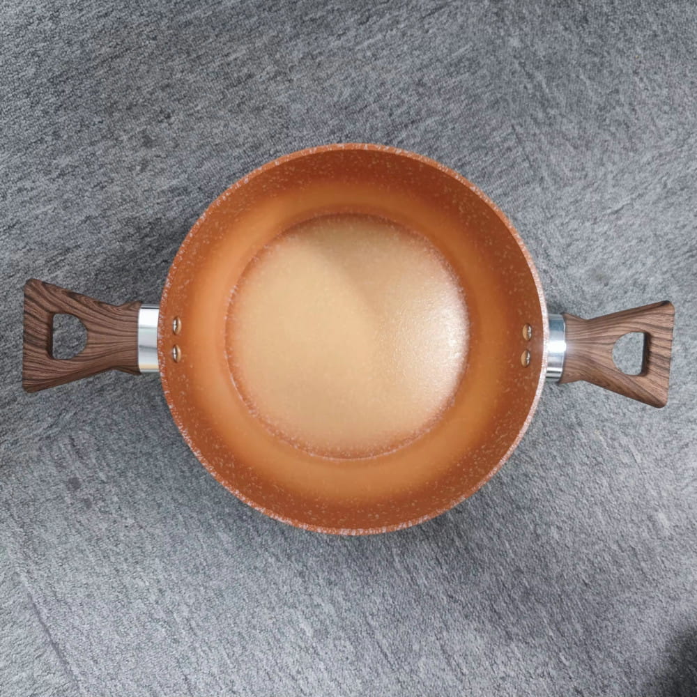 주문을 받아서 만들어진 로고 24/26/28cm 반대로 접착성 세라믹 음식 온열 장치 붙지 않는 가정 냄비 캐서롤