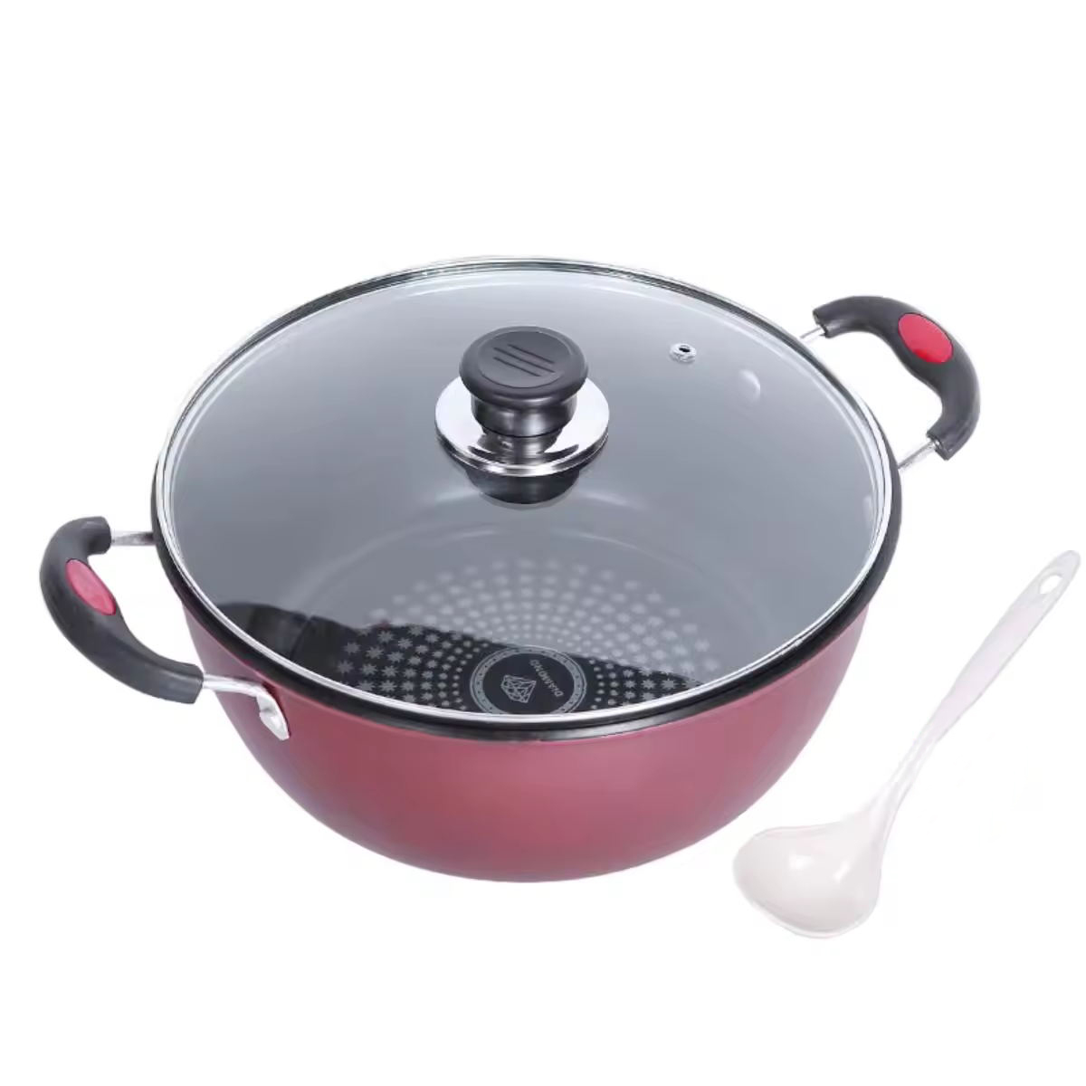 이중 귀 세라믹 수프 냄비 가정 건강 코팅 붙지 않는 요리 캐서롤 냄비